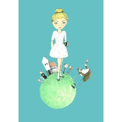 Lejlighedskort, konfirmation pige, A5 med konvolut