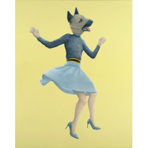 HUNDEHOVDE, AKRYLMALERI