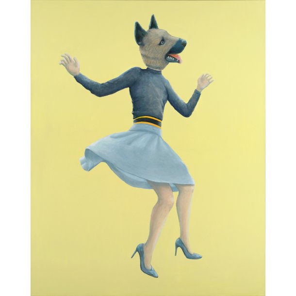 HUNDEHOVDE, AKRYLMALERI