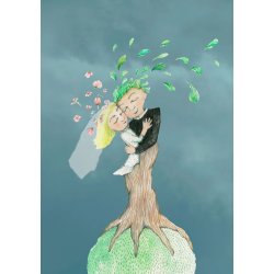 Lejlighedskort, bryllup A5  med konvolut