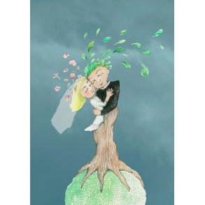 Lejlighedskort, bryllup A5  med konvolut