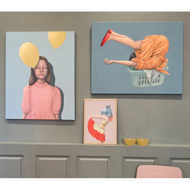 THE PINK DRESS, AKRYLMALERI